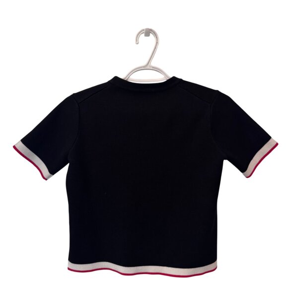 Zara black knit short sleeve top size S - Picture 6 of 8